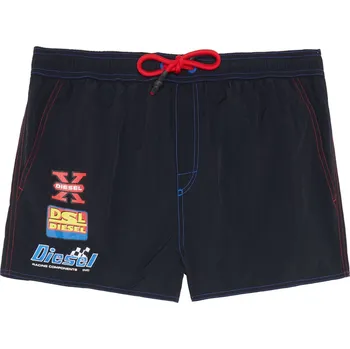 Dámské plavky Pánské koupací kraťasy - 00SXLI-0QEAM-900 - černá/červená - Diesel XXL černá s červenou