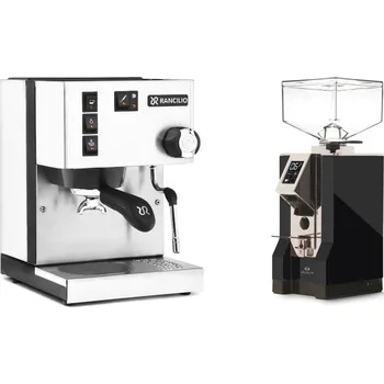 Kávovar Rancilio Silvia BC, white + Eureka Mignon Specialita, CR black