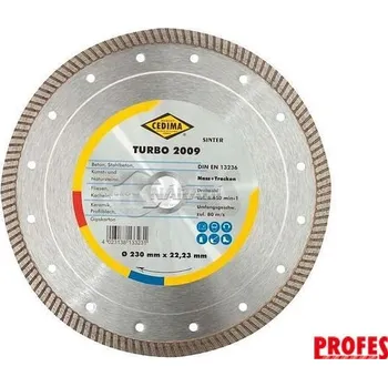 Řezný kotouč Cedima Diamantový kotouč Cedima TURBO 2009 230 x 22,23 x 1,8 x 10,0 mm na kámen, mramor, žulu (10000072)