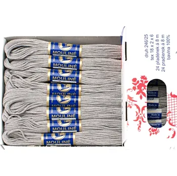 Příze Snový svět 8832 - Bavlněná vyšívací příze Mouline olověná