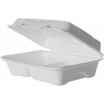 Jednorázové nádobí Menu box z cukrové třtiny 2-dílný 230x150x75mm/ 50ks