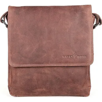 Středně velká hnědá kožená crossbody taška GreenWood no. 112