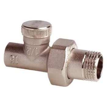 Hlavice pro radiátor Přímé radiátorové uzavíratelné šroubení pro pájení 1/2" x 15 mm