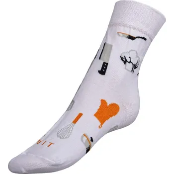 Pánské ponožky Ponožky Kuchař Bílá,Šedá,Oranžová Kuchař 43-46
