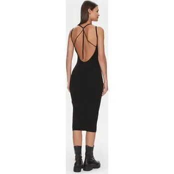 Dámské šaty Calvin Klein Jeans Každodenní šaty Tie Detail J20J223050 Černá Slim Fit XL