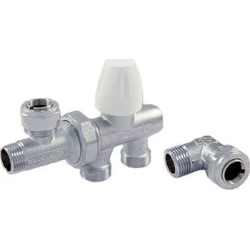 Ventil TIEMME G1/2" manuální ventil DUOFLOW pro boční napojení radiátoru