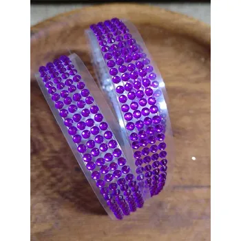 Samolepící páska šíře 13 mm kamínky fialová