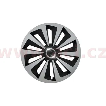 Poklice na kolo Stříbrná - černá 16" sada 4 kusů