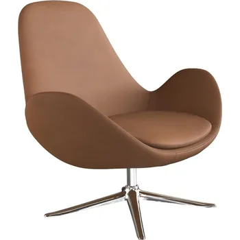 Křeslo Koňakově hnědé kožené lounge křeslo FLEXLUX GHOST LOW