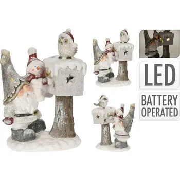 Vánoční dekorace HOMESTYLING Vánoční dekorace skřítek s LED osvětlením 33 x 47 cm 2ASS KO-APF477000