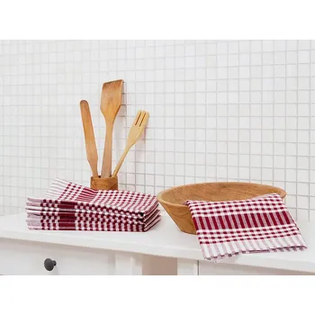 Utěrka B.E.S. - Petrovice, s.r.o. Kuchyňská utěrka káro 45x70 - Bordó