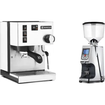 Kávovar Rancilio Silvia E, white + Eureka Atom Specialty 65, chrome