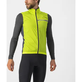 Cyklistické oblečení Pánská cyklistická vesta CASTELLI Squadra Stretch, electric lime/grey Velikost: XXL