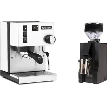 Kávovar Rancilio Silvia E, white + Eureka Mignon Zero, BL black