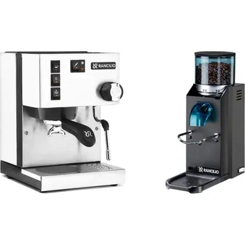 Kávovar Rancilio Silvia BC, white + Rancilio Rocky Doserless, black