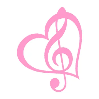 Samolepící dekorace Houslový klíč 003 v srdíčku (24 - světle růžová) SAMOLEPKA NA AUTO, NÁLEPKA, FÓLIE, POLEP, TUNING, VLASTNÍ TEXT, TISK, AUTOSAMOLEPKY.cz, POLEPY, OBRÁZEK, LOGO, 3D STICKERS