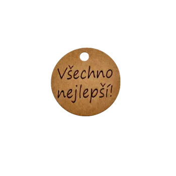 DCH Papírová visačka/jmenovka s Vaším textem Varianta: Kolečko