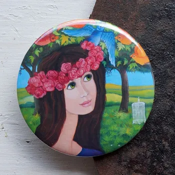 Dekorativní magnet Zuzana Honsová Růženka a ptáci magnet 56 mm