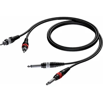Audio kabel Kabel 2x RCA / Cinch Same - 2x 6,3 mm Jack Same Mono 1,5 m
