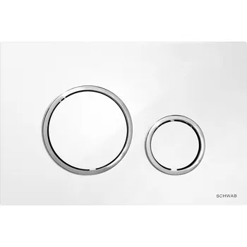 Splachovací tlačítko SCHWAB, SCHWAB VELA ovládací tlačítko, 247x165 mm, bílá/chrom, P47-0201-0250