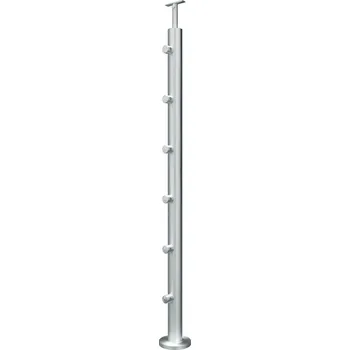 Zábradlí Hahn Steel Konfigurátor - nerezový sloupek Ø42,4mm - 6 x výplň Ø12mm, AISI 304 Výška sloupku: 1070mm, Typ držáku madla: Model 0718.242 - kulaté madlo ⌀42,4mm, Povrchová úprava: Brus