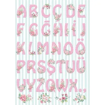 Umělecký papír Cadence Rýžový papír Cadence, A4 - Puntíkatá abeceda růžová