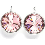 Stříbrné náušnice Swarovski krystal rose - NK1372 (Stříbrné náušnice se Swarovski krystalem)