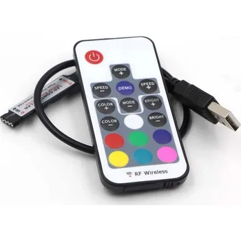 LED páska IR ovladač a přijímač k RGB LED pásku USB - 17 tlačítek (Ovládání pro RGB USB LED pásky)