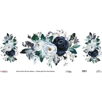 Umělecký papír Cadence Rýžový papír Cadence v roli, 30x68 cm - 3 černobílé kytice