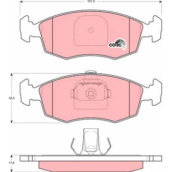 Brzdová destička Sada brzdových destiček, kotoučová brzda TRW GDB1383