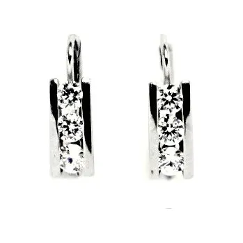 Náušnice Stříbrné náušnice čiré zirkony - VE12 (Stříbrné náušnice se zirkony)