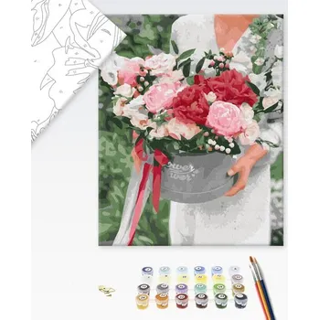 Brushme Malování podle čísel květiny v dárkovém balení