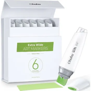 Kaligrafické fixy OHUHU Extra Broad, 6ks Halcyon Oasis