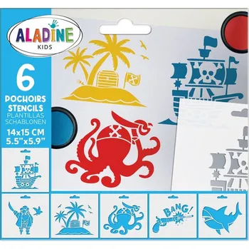 Dětské razítko Aladine Šablony Aladine, 15x12,5 cm, 6 ks - Piráti