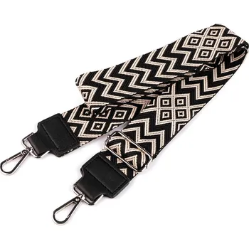 Popruh na tašku s karabinami šíře 5 cm, barva 9 černá