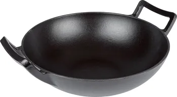Pánev Grillmeister Litinová grilovací pánev wok 31,5 cm