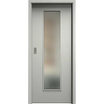 Interiérové dveře SAPELI ELEGANT KOMFORT M55 - CPL LAMINÁT - POSUVNÉ DVEŘE VČ. ZÁRUBNĚ - Šedá Průchozí šířka (cm): 100, Průchozí výška (cm): 197, Typ skla: Satináto bílé