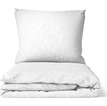 Povlečení DARRÉ Saténové povlečení Ornament - bílá Velikost: 140 x 220 + 70 x 90