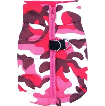Obleček pro psa Nepromokavý obleček pro malé psy v maskáčovém vzoru - Fushia Camo,XL