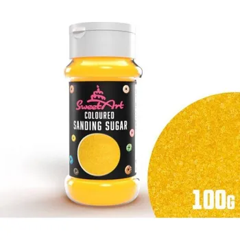Jedlá dekorace na dort SweetArt cukrový písek žlutý (100 g)
