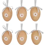 ANDĚL Vajíčka hnědá s kytičkou 6 cm, 6 ks v sáčku