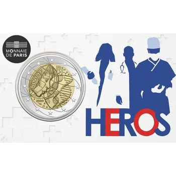 Sběratelství (2020) Francie - 2 € - Héros - lékařský výzkum (mincovní karta)