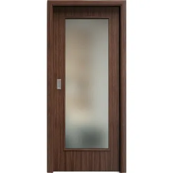 Interiérové dveře SAPELI ELEGANT KOMFORT M40 - DÝHA - POSUVNÉ DVEŘE VČ. ZÁRUBNĚ - Ořech americký Průchozí šířka (cm): 80, Průchozí výška (cm): 197, Typ skla: Satináto bílé