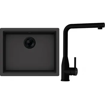 Granitový dřez Set Schock S28-11 (dřez Kiruna N-100L Dusk + baterie Keto Puro + komponenty Puro)