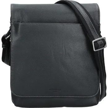 Pánská aktovka Pánská kožená taška přes rameno Hexagona Norbert - černá