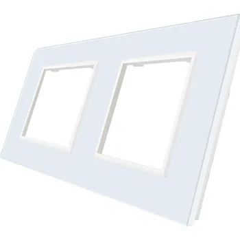 vypínač WELAIK rámeček zásuvkový dvojitý skleněný - bílý