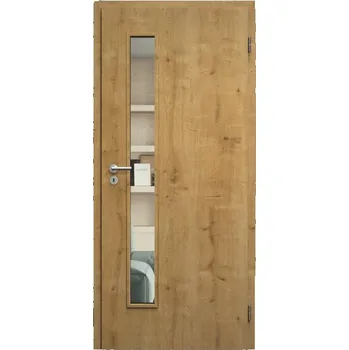 Interiérové dveře SAPELI ELEGANT KOMFORT M60 - CPL LAMINÁT - OTOČNÉ DVEŘE VČ. ZÁRUBNĚ - Dub sukatý Průchozí šířka (cm): 120, Průchozí výška (cm): 210, Typ skla: Čiré sklo