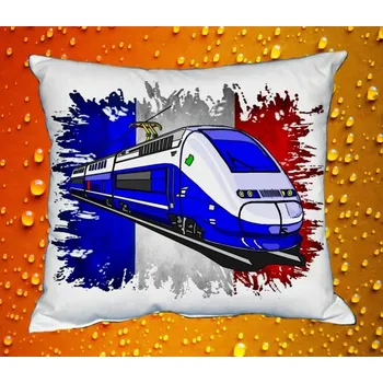 Dekorativní polštářek Polštářek s lokomotivou TGV