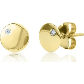 Náušnice Minimalistické zlaté náušnice Momoa se zirkony Materiál šperku: Žluté zlato