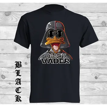 Chlapecké tričko detske-levne-bavlnene-tricko-potisk-kacer-Vader Barva: Black -černá, velikost: 128